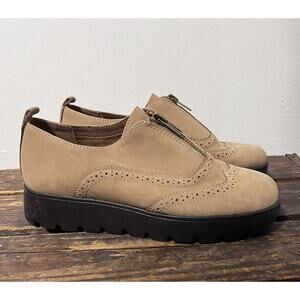 AEROSOLES Shoes FREE FLY Women Sz 6 Tan Suede Comfort Casual Wingtip Retro